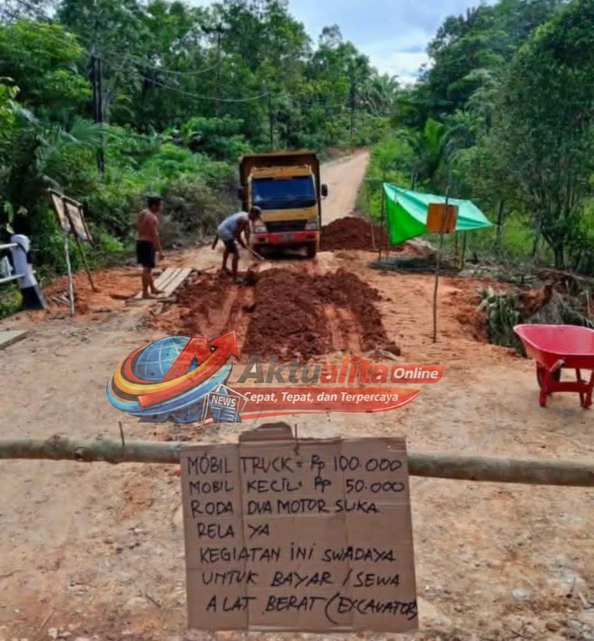 Jembatan Rusak di Jalan Meliau–Bodok Diperbaiki Swadaya, Dinas PUPR Provinsi Kalbar Disorot Keras