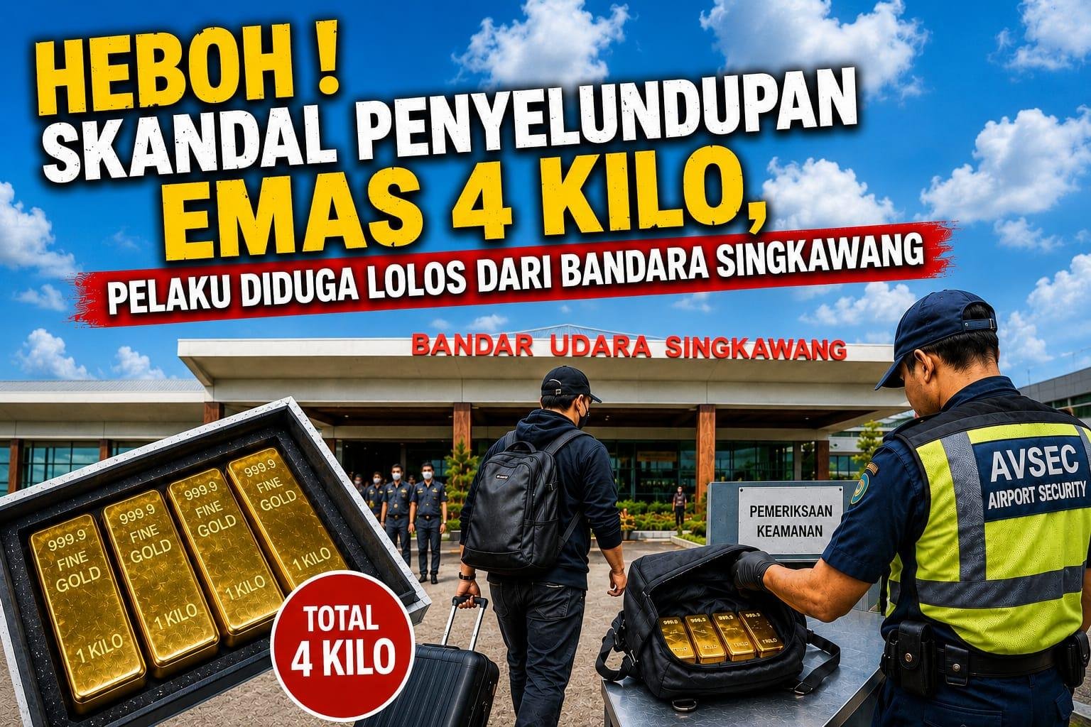 Heboh! Dugaan Penyelundupan Emas 4 Kilogram di Bandara Singkawang, Terduga Pembawa Emas Disebut Berhasil Lolos
