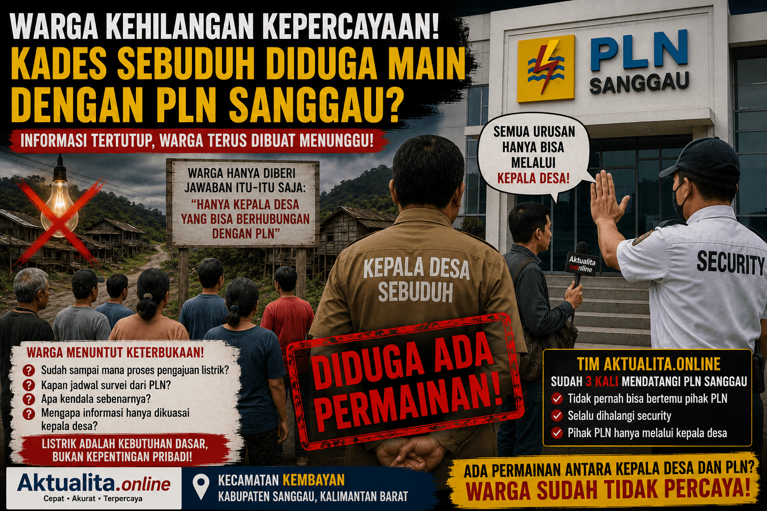 Warga Kehilangan Kepercayaan, Kades Sebuduh Diminta Transparan Soal Program Listrik Dusun Segok-Sebaboi