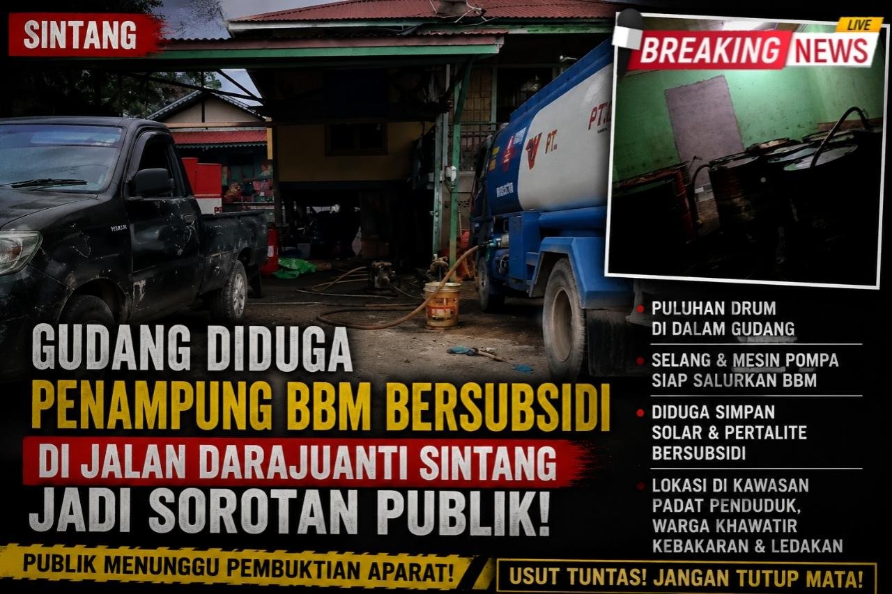 Gudang Misterius Diduga Jadi Penampungan BBM Bersubsidi di Sintang, Aparat Didesak Usut Tuntas