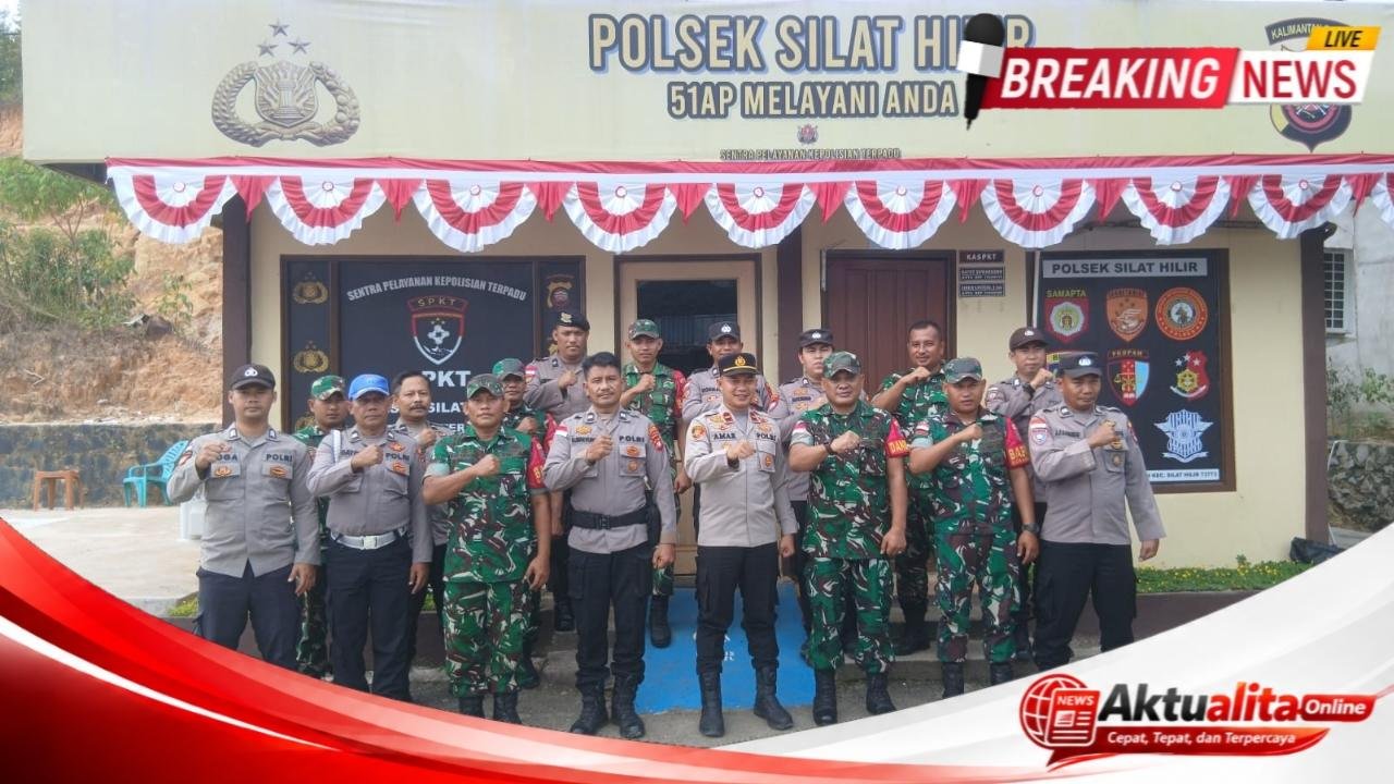 Danramil 1206-11/Silat Hilir Berikan Kejutan HUT Bhayangkara ke-80 kepada Polsek Silat Hilir