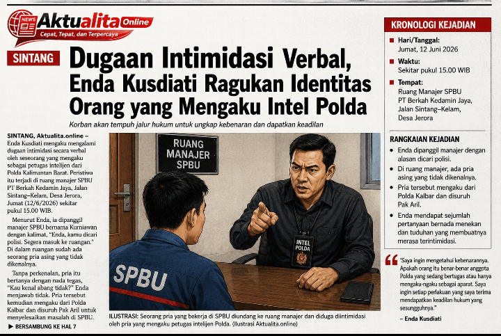 Dugaan Intimidasi Verbal, Enda Kusdiati Pertanyakan Identitas Pria yang Mengaku Intel Polda Kalbar