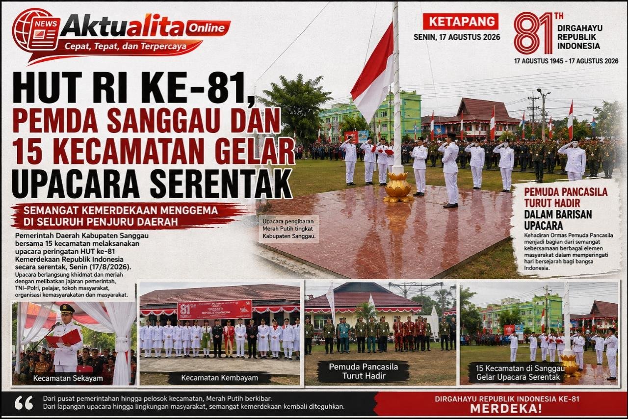 🇮🇩 MERAH PUTIH BERKIBAR SERENTAK! HUT RI KE-81 GEMPARKAN SANGGAU, 15 KECAMATAN KOMPAK GELAR UPACARA