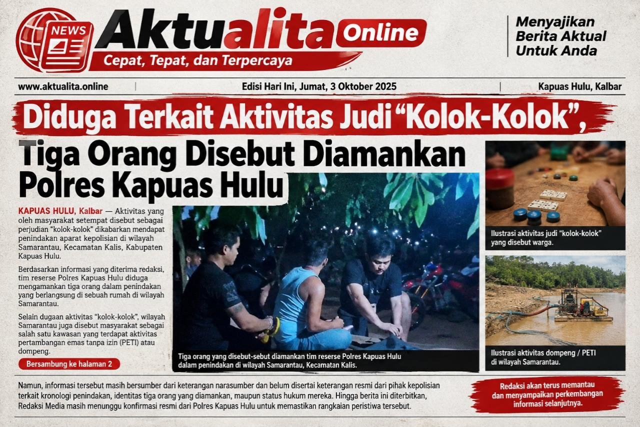 Diduga Terkait Aktivitas Judi “Kolok-Kolok”, Tiga Orang Disebut Diamankan Polres Kapuas Hulu